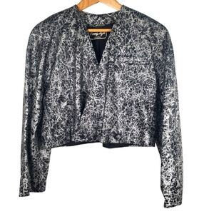 Made In Argentina Black and Silver Spatter Paint Moto Jacket. Women's M/L